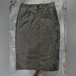 J M cloting
Black and White 
Houndstooth Pencil Skirt